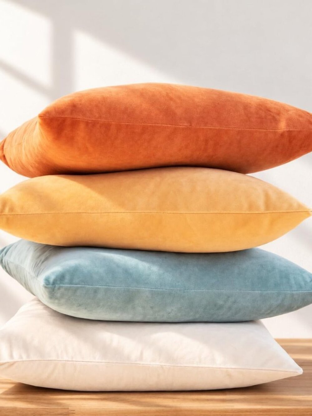 Decorative Throw Pillow Covers Cushion Cases, Set of 4 Soft Velvet Modern
